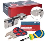 MAUER NW5 Cylindre de sécurité 31 x 31 couleur nickel avec bouton + tournevis