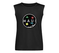 Maui and Sons Mens Black Sleeveless T-Shirt Vests Top Unisex Tank Tee L