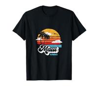 Maui Beach Hawaii Vintage Surf Throwback 80s Graphic T-Shirt