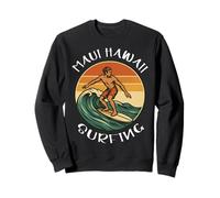 Maui Beach Hawaii Vintage Surfer - Maui Hawaii Surfing Sweatshirt