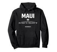 Maui Hawaii Coordonnées Tropical Island Travel Design Sweat à Capuche