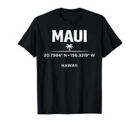 Maui Hawaii Coordonnées Tropical Island Travel Design T-Shirt