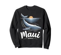 Maui Hawaii Souvenir d'observation des Baleines à Bosse Noir Sweatshirt