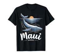 Maui Hawaii Souvenir d'observation des Baleines à Bosse Noir T-Shirt