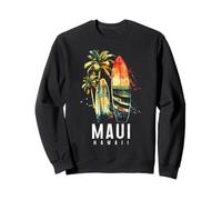 Maui Hawaii Surf Hawaiian Vintage Surfeur Surf Sweatshirt