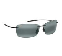 Maui Jim Homme Sunglass 423 Lighthouse - Couleur du Monture: Noir brillant, Couleur de Lentille: Effet miroir Gris Polar