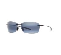 Maui Jim Homme Sunglass 423 Lighthouse - Couleur du Monture: Noir brillant, Couleur de Lentille: Effet miroir Gris Polar