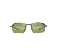 Maui Jim Hookipa Ultra G Lunettes de soleil rectangulaires, Métal gris mat/vert ht photocromique polarisé, Medium