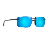 Maui Jim - Laulima Asian Fit Noir Brillant Bleu Blue Hawaii MauiPure - Lunettes de soleil