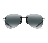 Maui Jim Lunettes de soleil SUGAR BEACH 421-02 Unisexe Noir verre 62 mm Effet miroir Gris Polar
