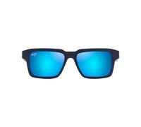 Lunettes de soleil Maui Jim B635 Lunettes de soleil carrées unisexes - Couleur 03 Bleu avec verres bleus miroir - Verres polarisés