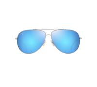 Maui Jim - Hauoli XL Argent Brillant Bleus Verts Bleu Hawaï MauiPure - Lunettes de soleil