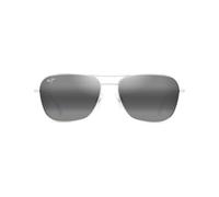 Maui Jim MJ0675S Sunglasses, Shiny Silver w/Crystal, 58-16-145 Unisex