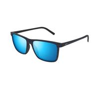 Maui Jim Lunettes de soleil Blue Hawaii One Way – Miroir bleu polarisé – Monture bleu foncé 56