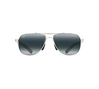 Maui Jim, SUNGLASSES MJ0327S Guardrails, Silver with Blue and Light Blu, 57-16-135, Square