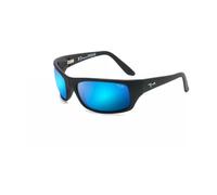 Maui Jim – Lunettes de soleil Peahi Black Matte Rubber Bleu Hawai Minéral SuperThin