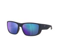 Maui Jim Unisex Sunglass Amberjack - Couleur du Monture: Bleu Noir, Couleur de Lentille: Bleu effet miroir Polarisé