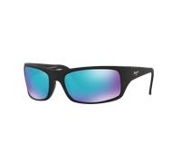 Maui Jim Unisex Sunglass Peahi - Couleur du Monture: Black Matte Rubber, Couleur de Lentille: Blue Hawaii Mirror Polarized