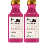 Maui Moisture - Shampooing Lightweight Hydration + Hibiscus Water (bouteille de 385 ml) - Shampoing hydratant à l'eau d'hibiscus - Shampooing végan pour tous types de cheveux (Lot de 2)