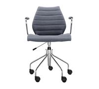 Kartell Chaise rotative avec accoudoirs Maui Soft - Trevira grise