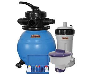 MAUK® Kit de Filtre à Sable pour Piscine 90 W | 4000 l/h avec Distributeur de Chlore et testeur d'eau pour mesurer la Valeur du pH, du Chlore ou du Brome