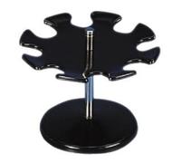 MAUL porte tampon ronds 12x10x12 cm | Organiseur bureau pour 8 tampons | Plateau rotatif avec socle Ø 8,5 cm | Porte tampon en métal | Rangement bureau pour le bureau et l'étagère | Noir