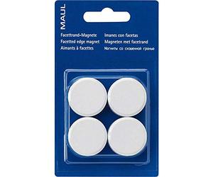 MAUL 6177202 Pack de 4 Aimants MAULpro résistance 0,6 kg Forme Ronde 30 mm Blanc
