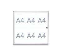 Maul 6820608 Tableau d'affichage Aluminium | profil extra-fin mural, porte verrouillable, fond magnétique inscriptible, surface effaçable, fenêtre en verre synthétique