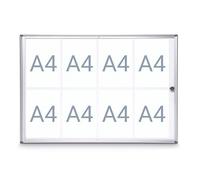 Maul 6820808 Tableau d'affichage Aluminium | profil extra-plat, fond magnétique inscriptible, porte verrouillable, pose facile avec matériel inclus, lecture claire