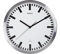 MAUL Horloge murale 9063308 – Radio‑pilotée – Diamètre 300 mm – Argent