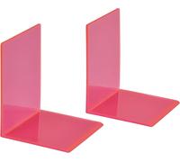 MAUL Acrylic Bookend (Pack of 2), 10 x 10 x 13 cm, Book Holder, Organza for Chil