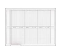 MAUL Tableau blanc magnétique MAULstandard Planificateur annuel imprimé 2x6 mois et jours 90x120 cm