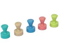 MAUL Aimant Néodyme en Forme de Quille, Lot de 10 Aimants Puissants à Usage Multiple, Aimants au Design Moderne et Élégant, 12 x 16 mm, Charge Jusqu'à 1, 5 kg, Colorés