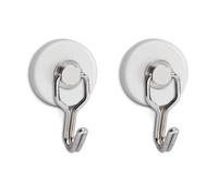 MAUL Aimant rond Ø 35 x H 53 mm avec crochets blanc et argent - 2 pièces