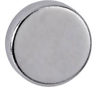 MAUL aimant néodyme rond, lot de 10 aimants ronds très puissants à usage multiple, aimants au design moderne et élégant, Ø 10 x 3 mm, charge jusqu'à 2 kg, argent
