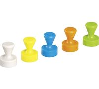 MAUL Aimant néodyme en forme de quille – Lot de 10, 12 x 16 mm, charge 1,5 kg, colorés