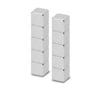 Maul Aimant néodyme cubique, Lot de 10 aimants carrés puissants à Usage Multiple, aimants au Design Moderne et élégant, 5 x 5 x 5 mm, Charge jusqu'à 1,1 kg, Argent