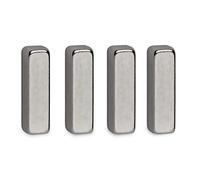 MAUL aimant néodyme en forme de bâton, lot de 4 aimants rectangulaires à usage multiple, aimants au design moderne et élégant, 4 x 4 x 15 mm, charge jusqu'à 2 kg, argent
