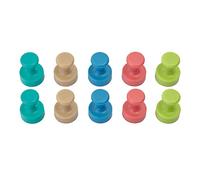 MAUL Aimant Néodyme en Forme de Quille, Lot de 10 Aimants Puissants à Usage Multiple, Aimants au Design Moderne et Élégant, 12 x 16 mm, Charge Jusqu'à 1, 5 kg, Colorés
