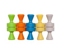 MAUL Aimant néodyme en forme de quille – Lot de 10, 12 x 16 mm, charge 1,5 kg, colorés