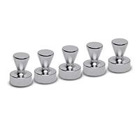 MAUL Aimant néodyme cône Ø12×16 mm argent, charge 3,5 kg – lot de 5