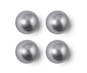 MAUL aimant néodyme hémisphérique, lot de 4 aimants ronds puissants à usage multiple, aimants au design moderne et élégant, Ø 15 mm, charge jusqu'à 4 kg, argent