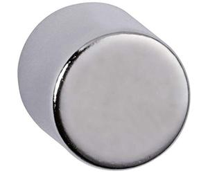 MAUL Aimant Néodyme Rond, Lot de 4 Aimants Ronds Très Puissants à Usage Multiple, Aimants au design Moderne et Élégant, 10 x 10 mm, Charge Jusqu'à 4 kg, Argent
