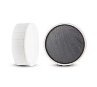 MAUL Aimant solid s. blister, Ø 38 mm, 2,5 kg puiss, 2 pcs/jeu blanc | fixation fiable au bureau, pose rapide sans perçage, coque résistante aux chocs, format compact Ø 3,8 cm