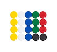 MAUL aimants à facettes (20 pièces) MAULpro Ø 15mm | Aimant en Plastique | Aimant puissants pour Tableau Blanc magnetique et Tableau Blanc effacable | Idéal pour Le Bureau et l'atelier | Couleur