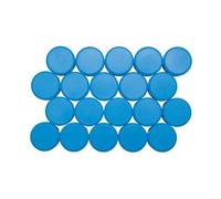 MAUL Aimants à Facettes (20 Pièces) MAULpro 29 mm, Aimant en Plastique, Aimant Puissants pour Tableau Blanc Magnetique et Tableau Blanc Effacable, Idéal pour le Bureau et l'Atelier, Bleu Clair