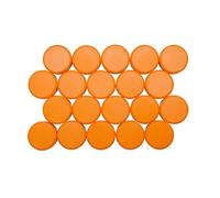 MAUL Aimants à Facettes (20 Pièces) MAULpro 29 mm, Aimant en Plastique, Aimant Puissants pour Tableau Blanc Magnetique et Tableau Blanc Effacable, Idéal pour le Bureau et l'Atelier, Orange