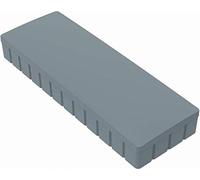 MAUL aimants MAULsolid 54x19mm (10 pièces) | Mini aimants en Plastique avec Grande Force d'adhérence | Aimants puissants pour Tableau Blanc | Idéal pour Le Bureau et l'atelier | Gris