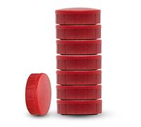 MAUL Aimants MAULsolid - Lot de 8 Petits Aimants Puissants à Usage Multiple, Ronds au Design Moderne, 20 x 7,5 mm, Charge Jusqu'à 0,3 kg, Rouges