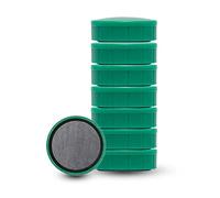 MAUL Aimants ronds MAULsolid verts antichoc lot de 8 | fixation fiable 0,3 kg, format discret Ø 2 cm, organisation claire au bureau, surface facile à saisir